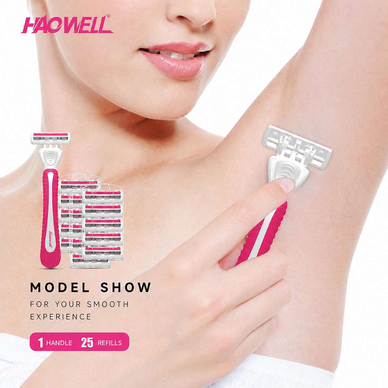 Premium Triple Blade Women's Razor With 25 Refills