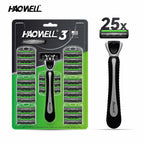 Triple Blade Razor Handle With Refills