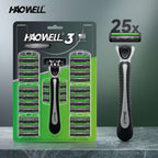 Triple Blade Razor Handle With Refills