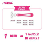 Premium Triple Blade Women's Razor With 10 Refills