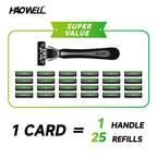 Triple Blade Razor Handle With Refills