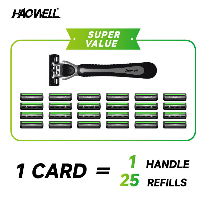 Triple Blade Razor Handle With Refills